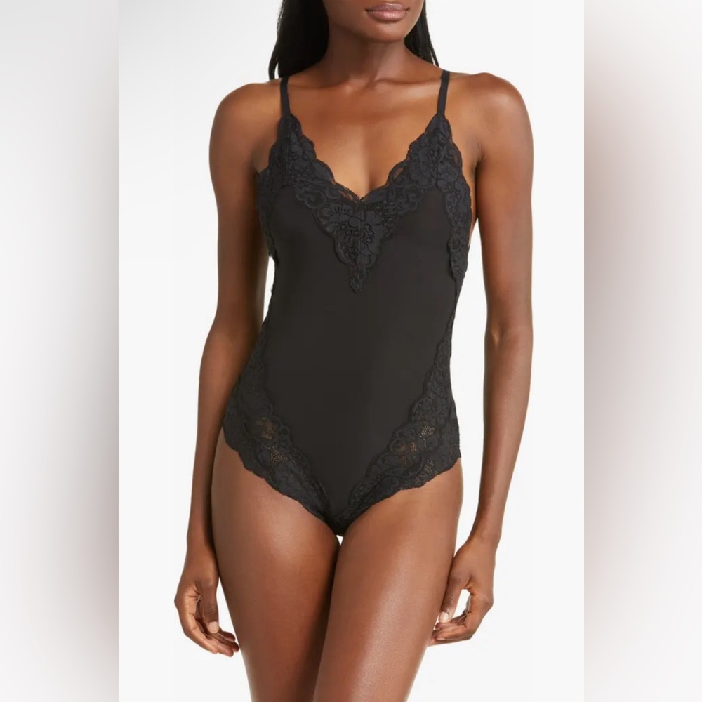 we are hah Women’s Intimate Black Back Off bodysuit Size  S